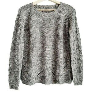 ICHI Denmark Anubis Crewneck Pullover Knit Sweater Gray Sz S